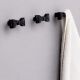 Handcrafted Black Iron Bow Modern Wall Hooks-3 Pieces