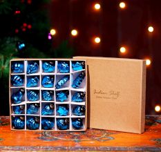 25 Pieces Turquoise Tiny Christmas Ornaments