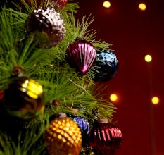 Set of 12 Glass Multicolor Christmas Ornaments For Tree Decoration