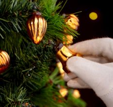 25 Pieces Amber Glass Ornaments - Christmas Tree Ornaments