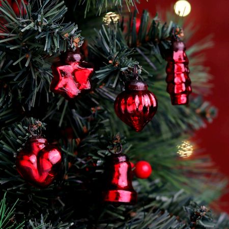 25 Pieces Red Tiny Christmas Ornaments