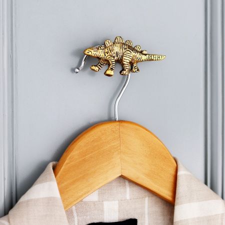 Dinosaur Aluminium Golden Heavy Duty Wall Hook