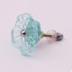 Turquoise Square Glass Flower Cabinet Knobs