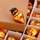 25 Pieces Amber Glass Ornaments - Christmas Tree Ornaments