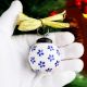 Round Blue and White Balls Ceramic Christmas Ornaments-Pack of 12