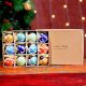 12 Pieces Hand painted Multicolor Round Balls Ceramic Christmas Ornaments