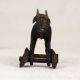 Handmade Brass Statue of Bull on Wheels from Central India