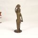 Tribal Art Brass Statue of Lady Carrying Crop for Decoration