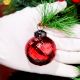 12 Pieces Decorative Red Glass Ornaments - Christmas Tree Ornaments