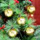 12 Pieces Modern Golden Coloured Christmas Ornaments