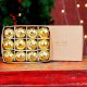 12 Pieces Modern Golden Coloured Christmas Ornaments