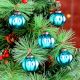 12 Pieces Sky Blue Coloured Glass Christmas Ornaments