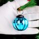 12 Pieces Sky Blue Coloured Glass Christmas Ornaments