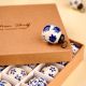 25 Pieces Modern Blue Round Tiny Ceramic Christmas Ornaments
