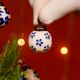 25 Pieces Modern Blue Round Tiny Ceramic Christmas Ornaments