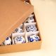 25 Pieces Modern Blue Round Tiny Ceramic Christmas Ornaments