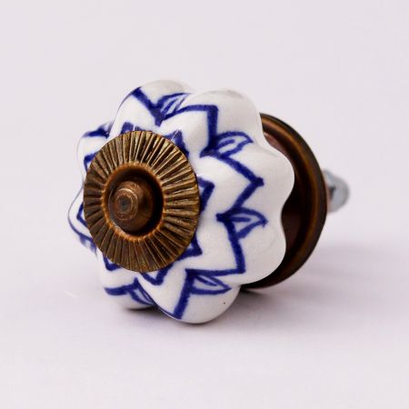 Blue Flower Medium Knob