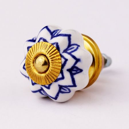 Blue Flower Medium Knob