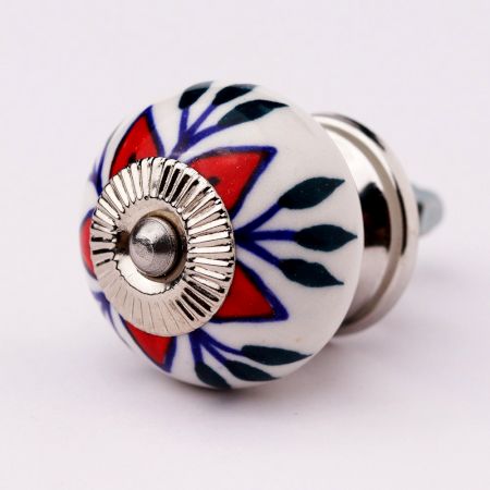 Red Flower Ceramic Dresser Knob Online