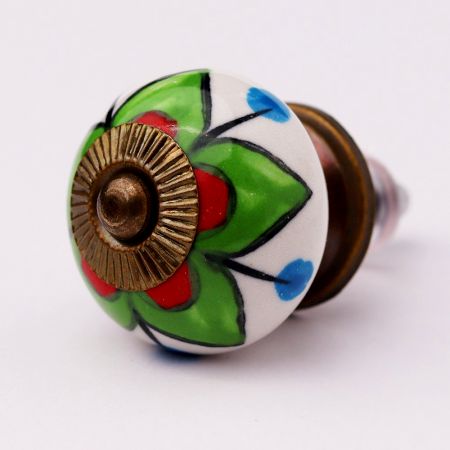 Green Clove Flower Ceramic Dresser Knob Online