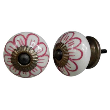 Dark Pink Sunflower Knob