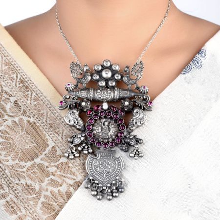 92.5 Sterling Silver Tribal Silver Necklace Necklaces/Pendants Pendant