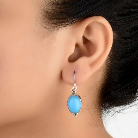 92.5 Sterling Silver Earrings Turquoise Teardrop Earrings