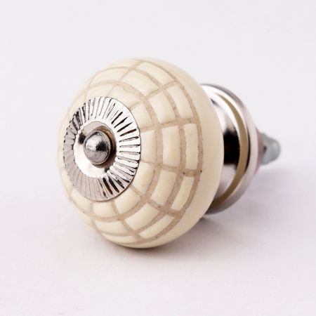 White Spider Net Etched  Ceramic Drawer Knobs