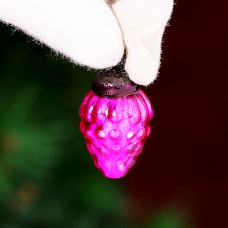 Tiny Grapes Glass Christmas Ornaments