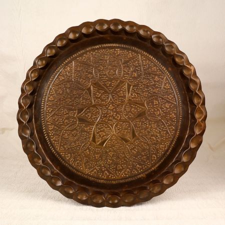 Handmade Premium Brass Floral Plate for Wall Hanging