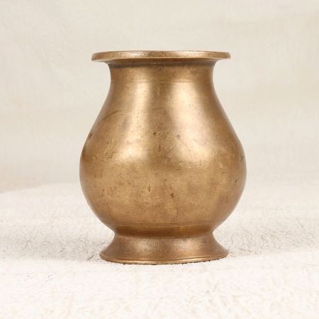 South Indian Brass Holy Water Pot in Brown Finish for Rituals