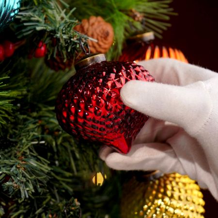 12 Pieces Modern Multicolor Coloured Glass Christmas Ornaments