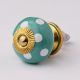 Sea Green Dotted Ceramic Knob