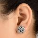 92.5 Sterling Silver earrings Small Floral Design Embossed Oxidized Stud Earrings