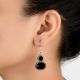 92.5 Sterling Silver Earrings Onyx Dangle and Drop Earring