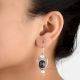 92.5 Sterling Silver Earrings Pearl And Lapis Lazuli Dangle Earring