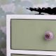 Purple Ceramic Floral Round Cabinet Knob