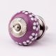 Purple Ceramic Floral Round Cabinet Knob