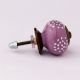 Purple Ceramic Floral Doted Dresser Knob