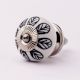 Black & White Ceramic Leaves Floral Knob