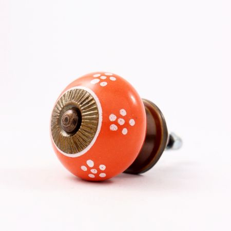 Orange Tiny Floral Knob