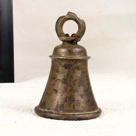 Elegant Brown Bell Metal Temple Bell for Prayer Room