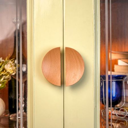 Decorative Natural Wooden Door Handles (Medium Size) Pack of 2 Pieces