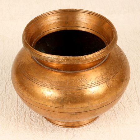 Elegant Brown Brass Holy Water Pot for Flower Decoration