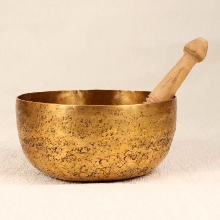 Vintage Meditation Bowl Made of Bell Metal in Tibetan Art