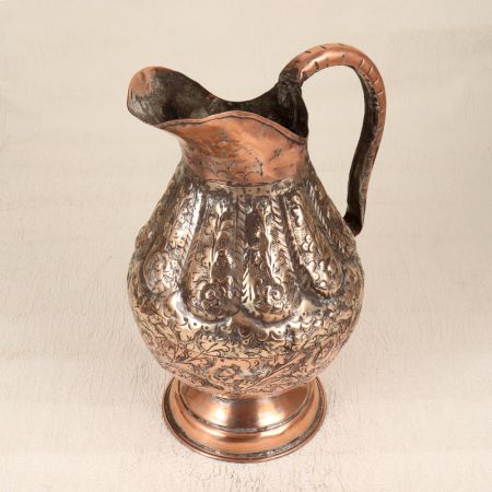 Vintage Handcrafted Copper Jug with Handle for Flower Decor