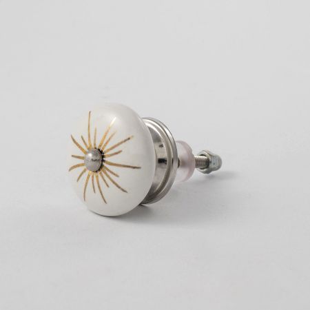 Golden Lines Decorative Ceramic Cabinet Knob-6 Pieces