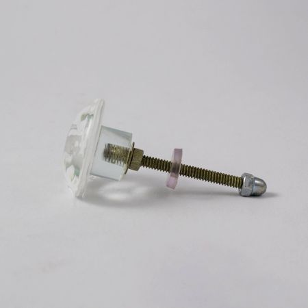 Modern Glass Clear Leaf Drawer Knob-6 Pieces