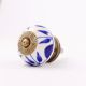 White Navy Blue Leaf Knob
