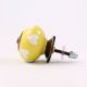 Yellow White Heart Ceramic Cabinet Knob